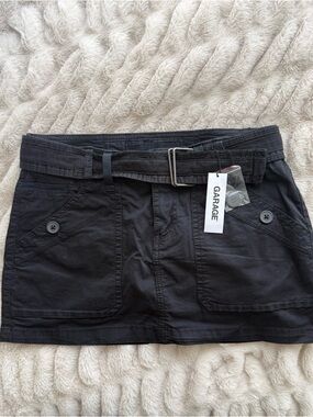 Garage Women's Black Utility Mini Skirt with Belt